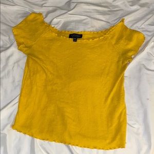 💛 TOPSHOP Yellow ruffle hem top